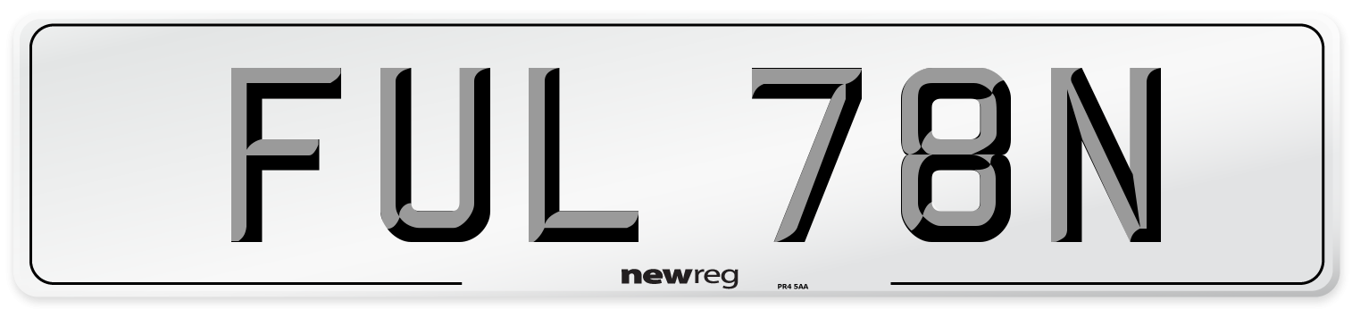 FUL 78N Number Plate from New Reg